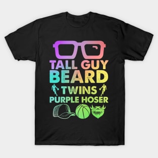 Perfect present for kids Tall Guy Beard Twins Purple Hoser T-Shirt